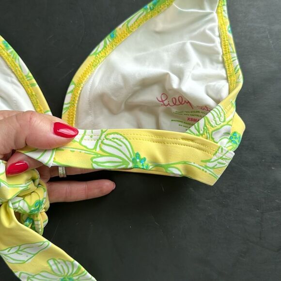 Lilly Pulitzer Sz XS Halter‎ Bikini Top in Starfruit Ye Alotta Colada Vintage - Picture 6 of 10
